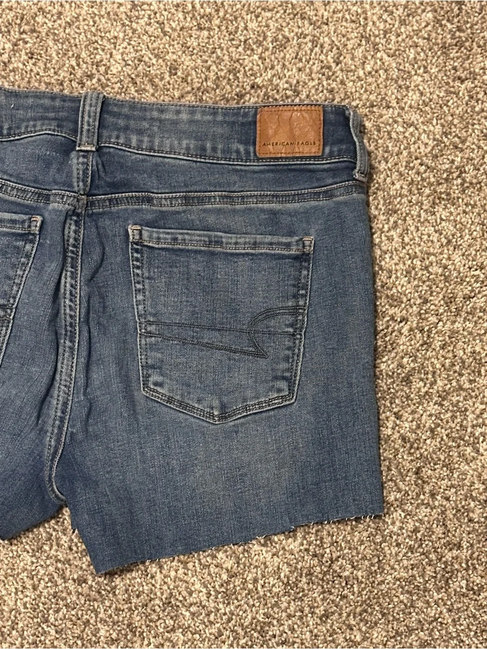American Eagle Outfitters Dark Blue Denim Cutoff Shorts
